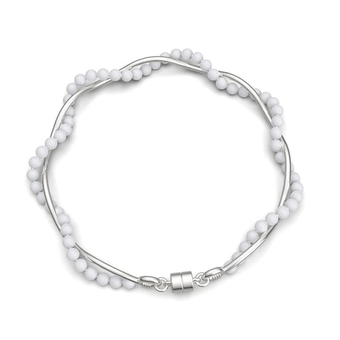 Mia Sterling Silver Synthetic Pearl Bracelets