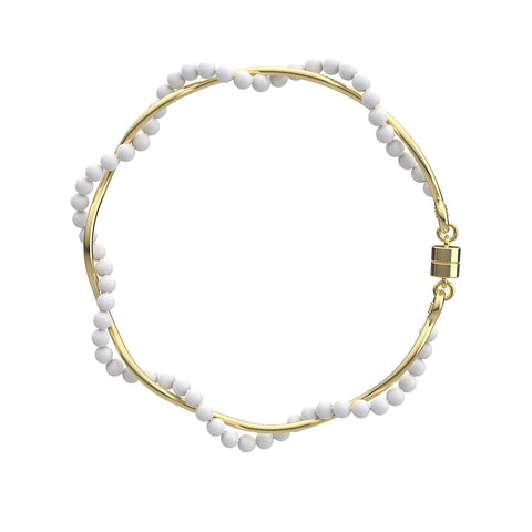 Mia Sterling Silver Synthetic Pearl Bracelets