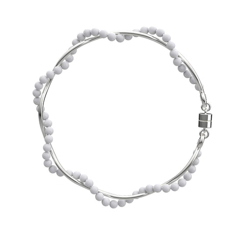 Mia Sterling Silver Synthetic Pearl Bracelets