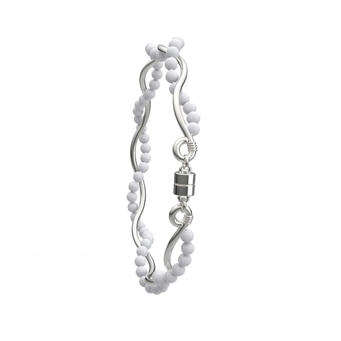 Mia Sterling Silver Synthetic Pearl Bracelets