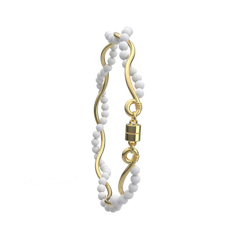 Mia Sterling Silver Synthetic Pearl Bracelets