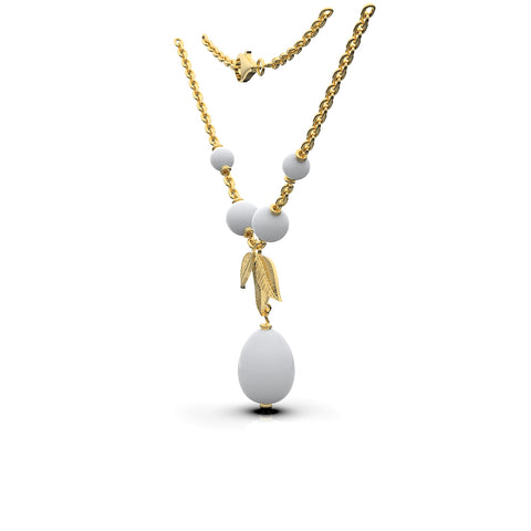 Ema Sterling Silver Synthetic Pearl Necklace