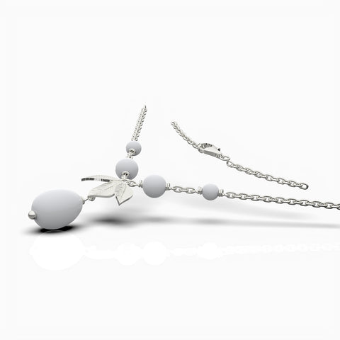 Ema Sterling Silver Synthetic Pearl Necklace