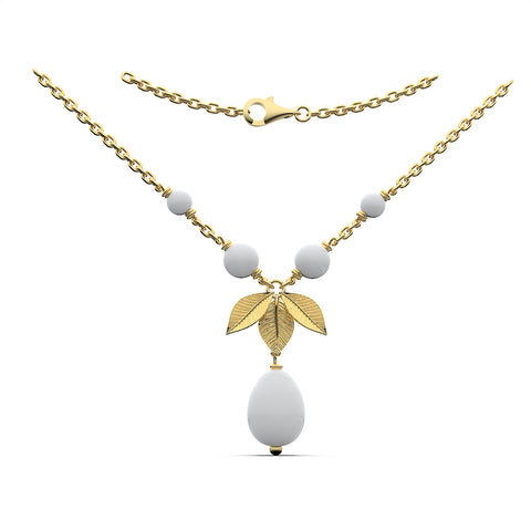 Ema Sterling Silver Synthetic Pearl Necklace