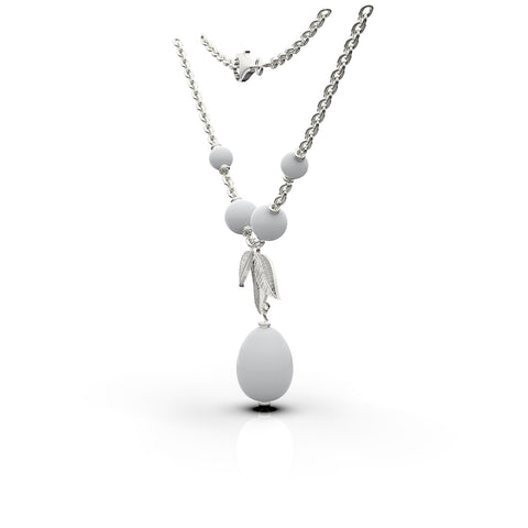 Ema Sterling Silver Synthetic Pearl Necklace