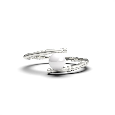 Lily Gold Plated Synthetic Pearl Round Ring