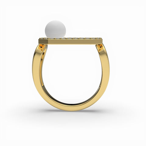 Anna Synthetic Pearl White Cubic Zirconia Ring