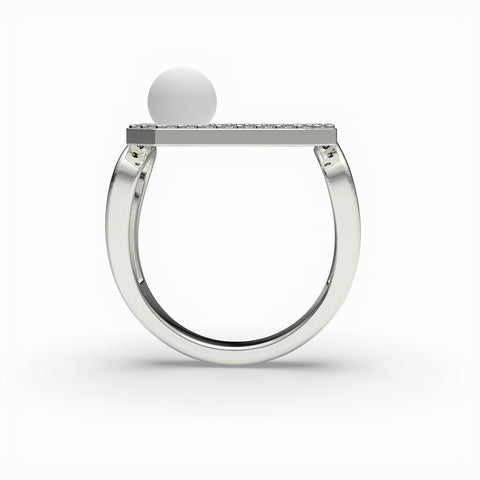 Anna Synthetic Pearl White Cubic Zirconia Ring