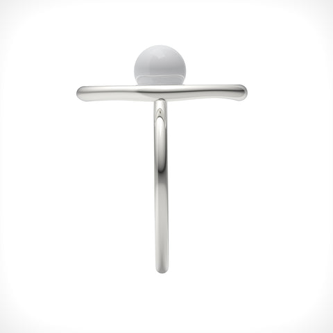 Nora Sterling Silver Round Synthetic Pearl Ring