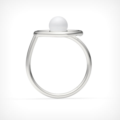Nora Sterling Silver Round Synthetic Pearl Ring