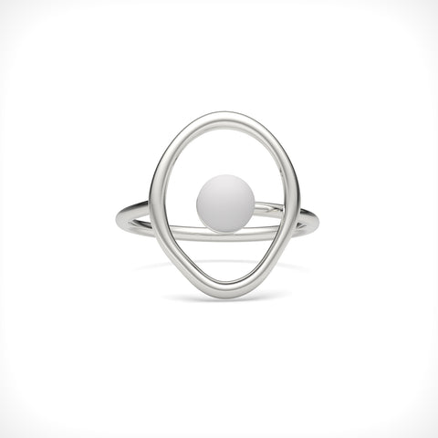 Nora Sterling Silver Round Synthetic Pearl Ring