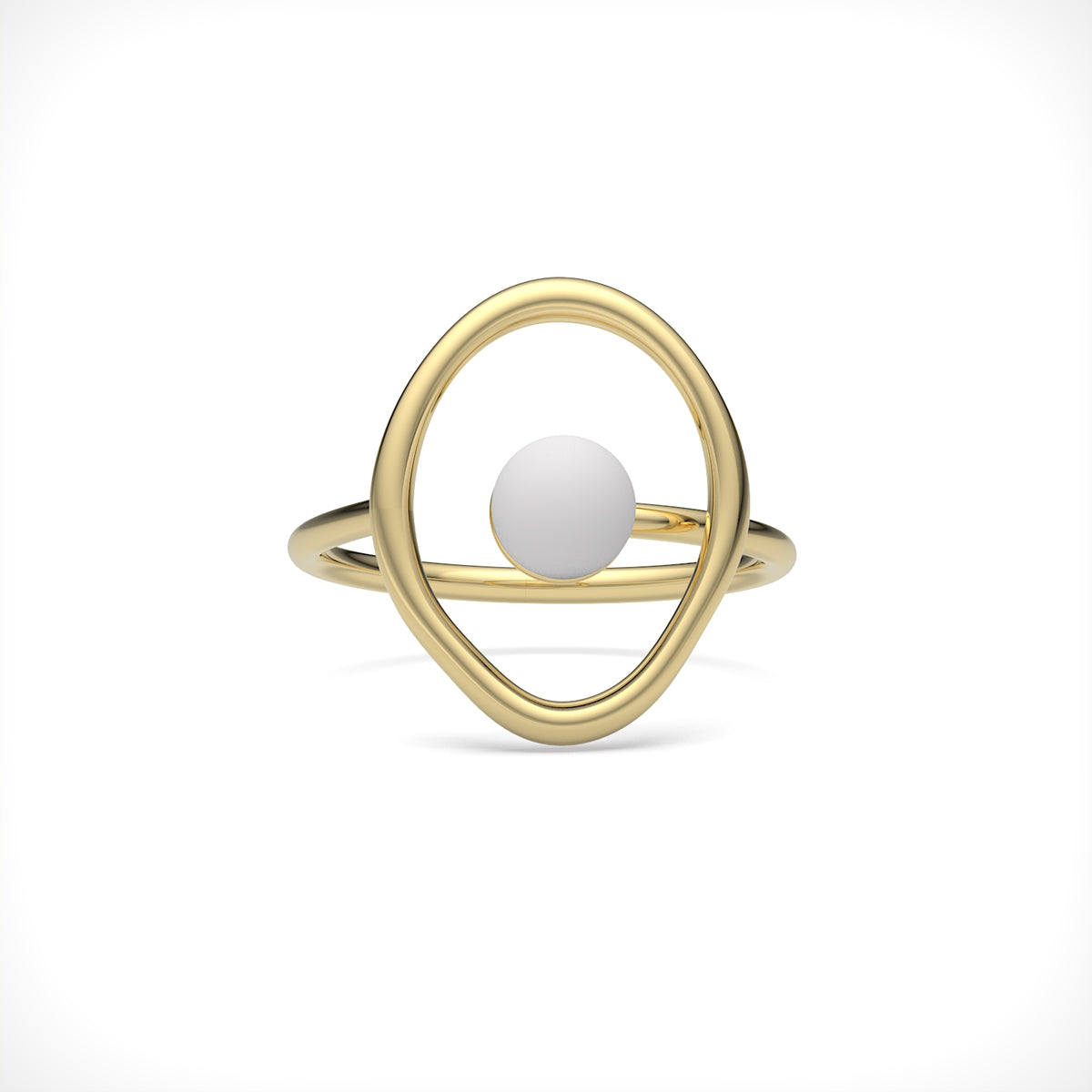 Nora Sterling Silver Round Synthetic Pearl Ring
