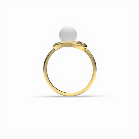 Lily Sterling Silver Round Synthetic Pearl Ring