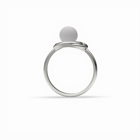 Lily Sterling Silver Round Synthetic Pearl Ring