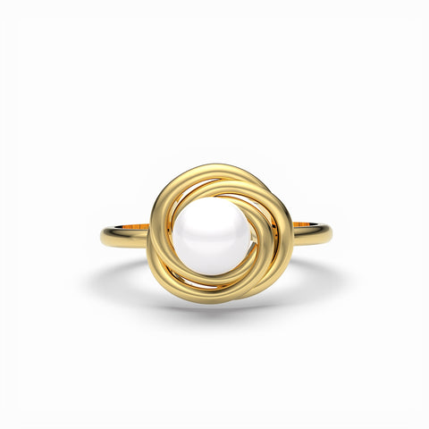 Lily Sterling Silver Round Synthetic Pearl Ring