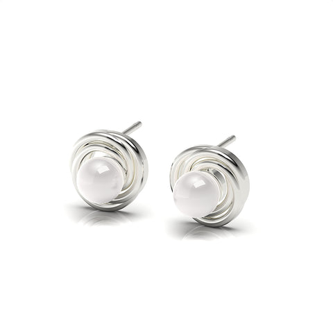 Anna Sterling Silver Synthetic Pearl Earrings
