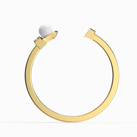 Cora Sterling Silver Pearl Cubic Zirconia Ring