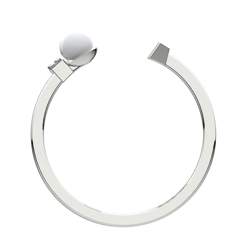 Cora Sterling Silver Pearl Cubic Zirconia Ring