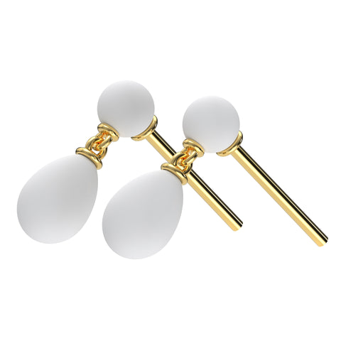 Ayla Sterling Silver Synthetic Pearl Earrings
