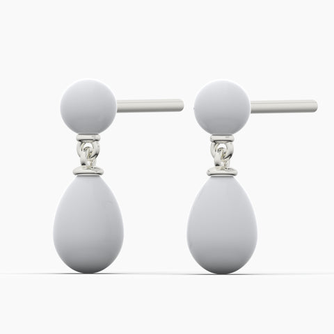 Ayla Sterling Silver Synthetic Pearl Earrings