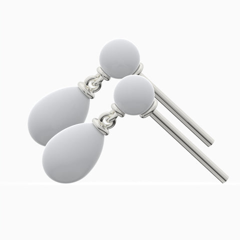 Ayla Sterling Silver Synthetic Pearl Earrings