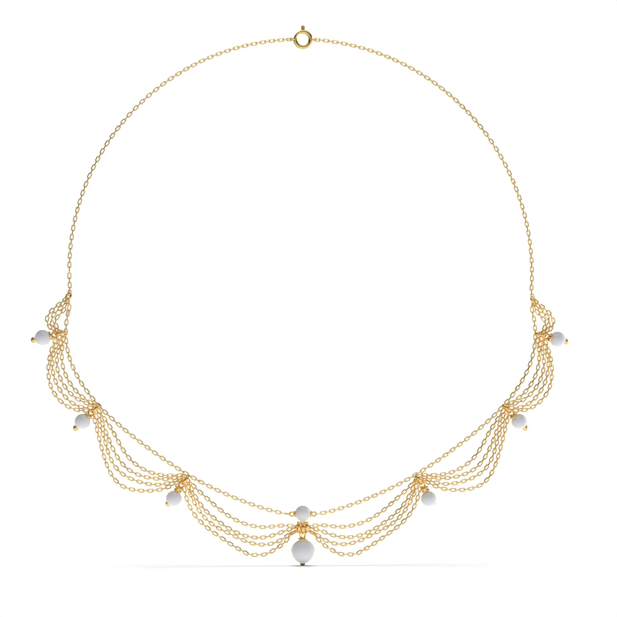 Lily Sterling Silver Synthetic Pearl Necklace