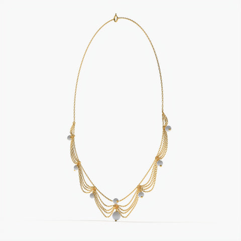 Lily Sterling Silver Synthetic Pearl Necklace