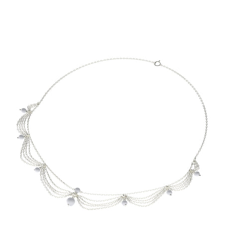 Lily Sterling Silver Synthetic Pearl Necklace
