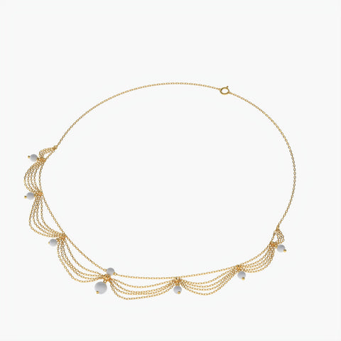 Lily Sterling Silver Synthetic Pearl Necklace