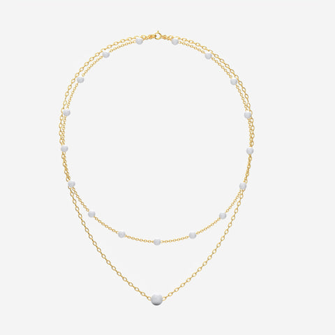 Miri Sterling Silver Synthetic Pearl Necklace