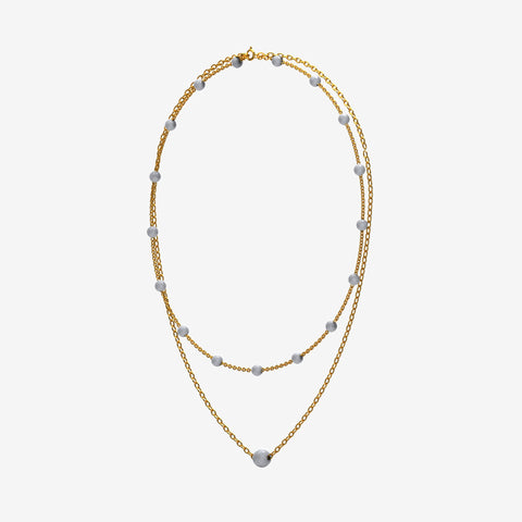 Miri Sterling Silver Synthetic Pearl Necklace