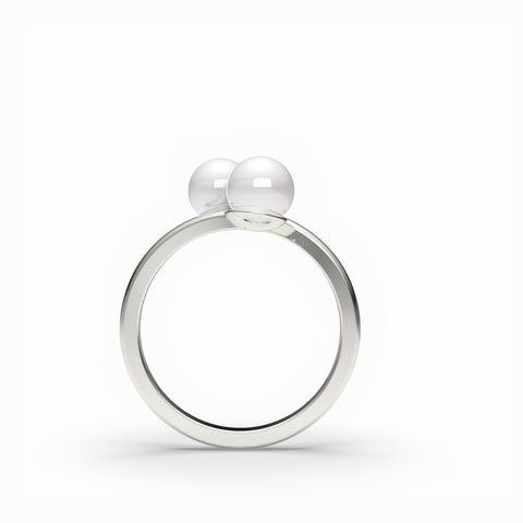 Anna Sterling Silver Round Synthetic Pearl Ring