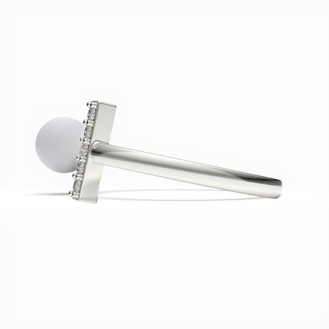 Nora Gold Plated Synthetic Pearl White cubic zirconia Ring