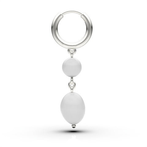Anna Sterling Silver Round Synthetic Pearl Dangle Earrings