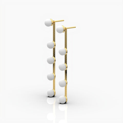 Anna Sterling Silver Round Synthetic Pearl Earrings