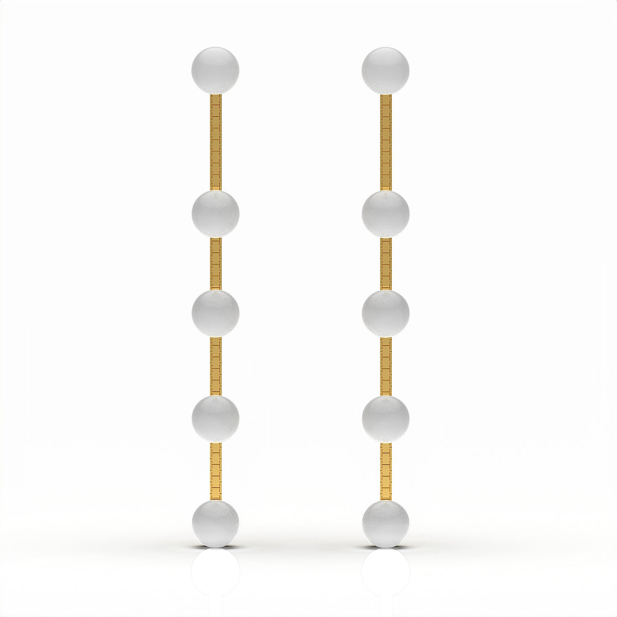 Anna Sterling Silver Round Synthetic Pearl Earrings