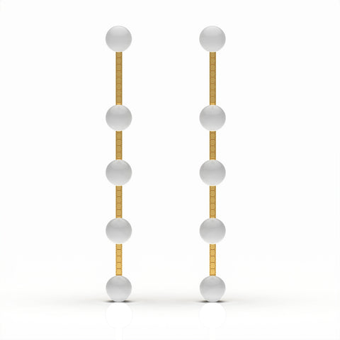 Anna Sterling Silver Round Synthetic Pearl Earrings