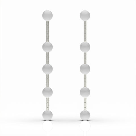 Anna Sterling Silver Round Synthetic Pearl Earrings