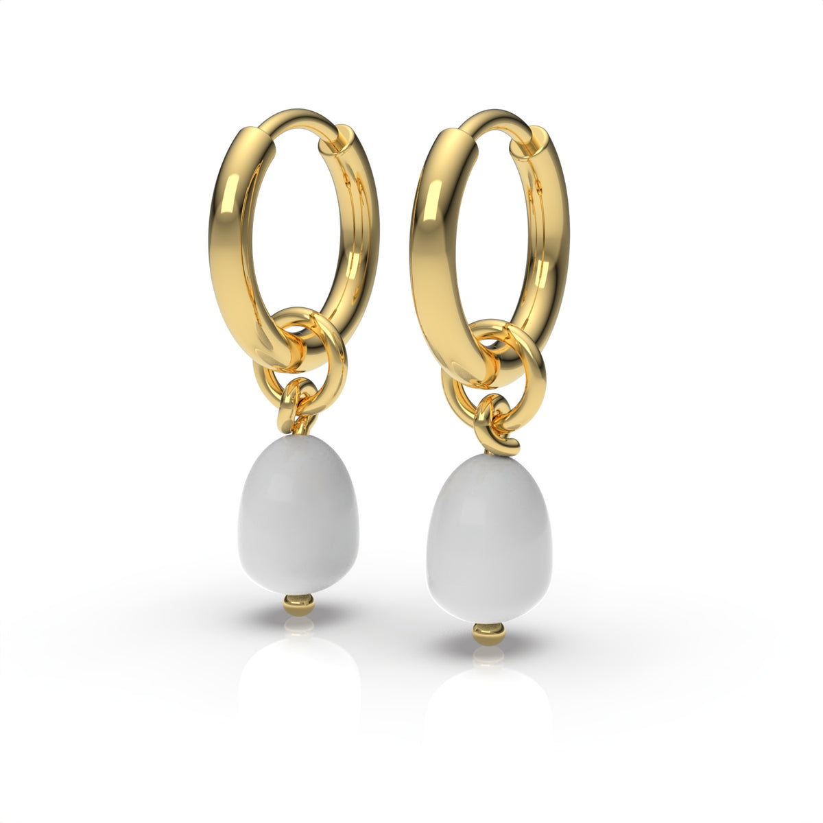 Kate Sterling Silver Round Synthetic Pearl Earrings