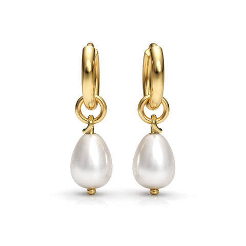 Kate Silver Round Pearl Earrings