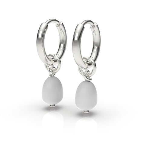 Kate Sterling Silver Round Synthetic Pearl Earrings