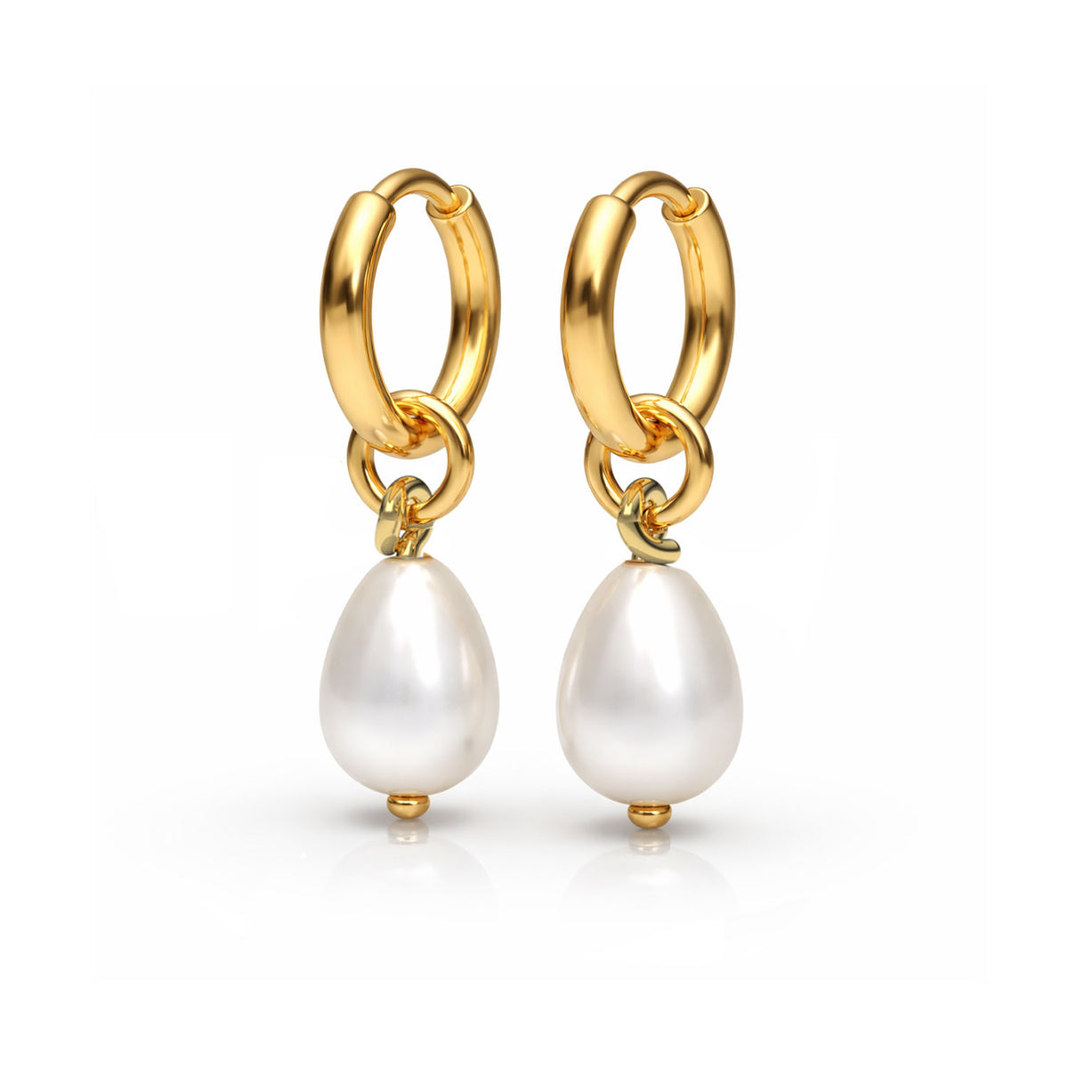 Kate Silver Round Pearl Earrings