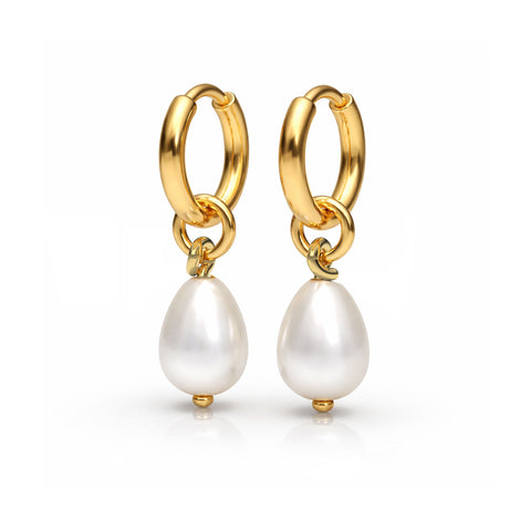 Kate Silver Round Pearl Earrings