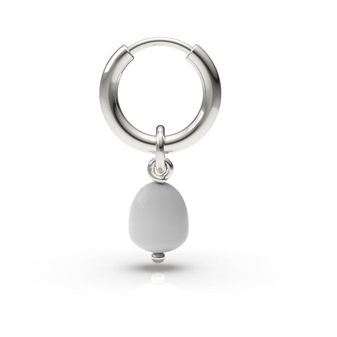Kate Sterling Silver Round Synthetic Pearl Earrings