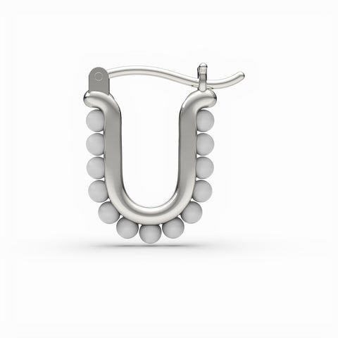 Kate Sterling Silver Round Synthetic Pearl Earrings