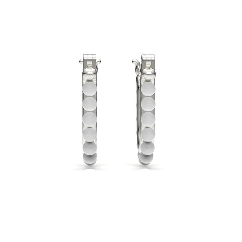 Kate Sterling Silver Round Synthetic Pearl Earrings