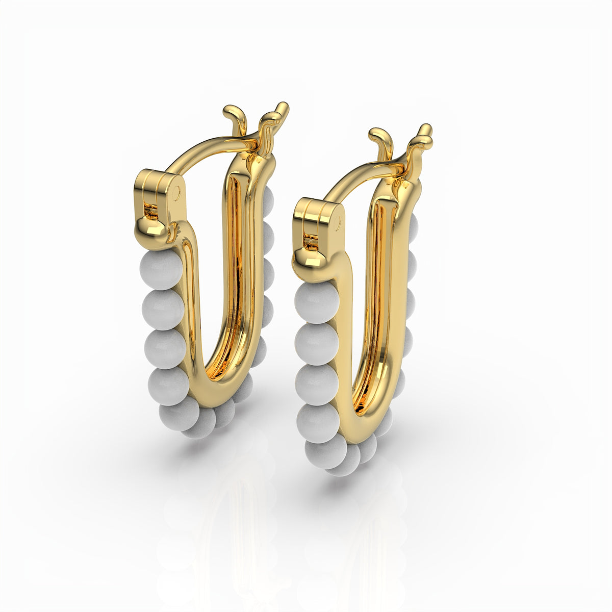 Kate Sterling Silver Round Synthetic Pearl Earrings