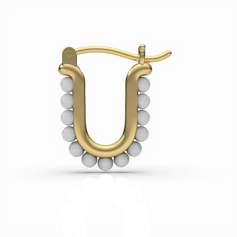 Kate Sterling Silver Round Synthetic Pearl Earrings