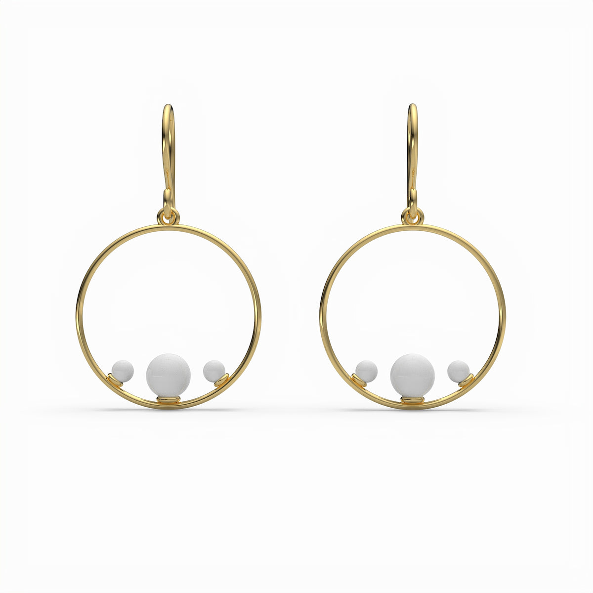 Lily Sterling Silver Round Synthetic Pearl Earrings