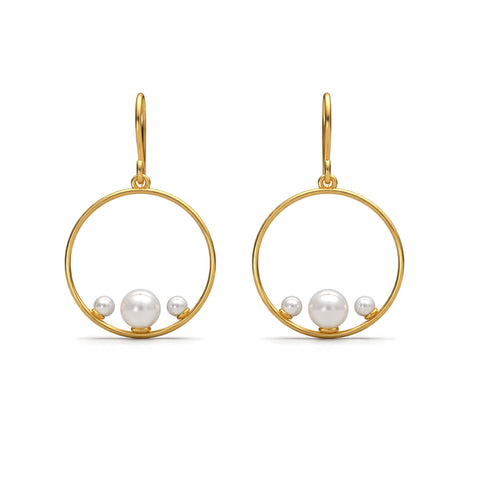 Aila Silver Synthetic Pearl Earrings